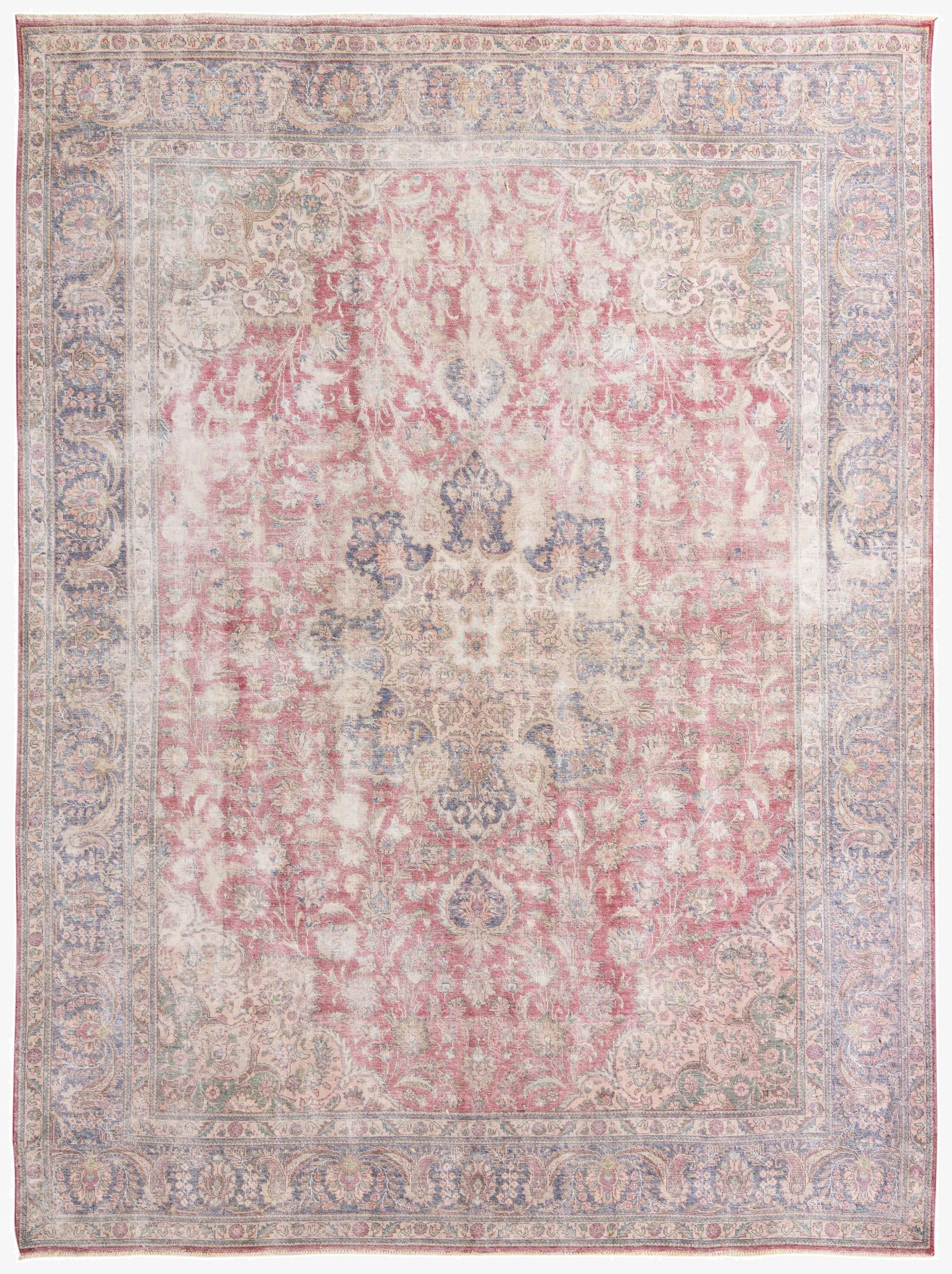  9' 8 x 13' 1  Hand Knotted Ultra Vintage Persian Wool Rug