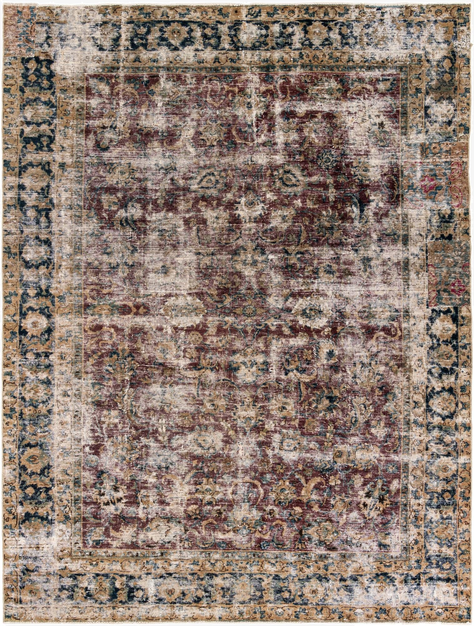  8' x 10' 8  Hand Knotted Ultra Vintage Persian Wool Rug