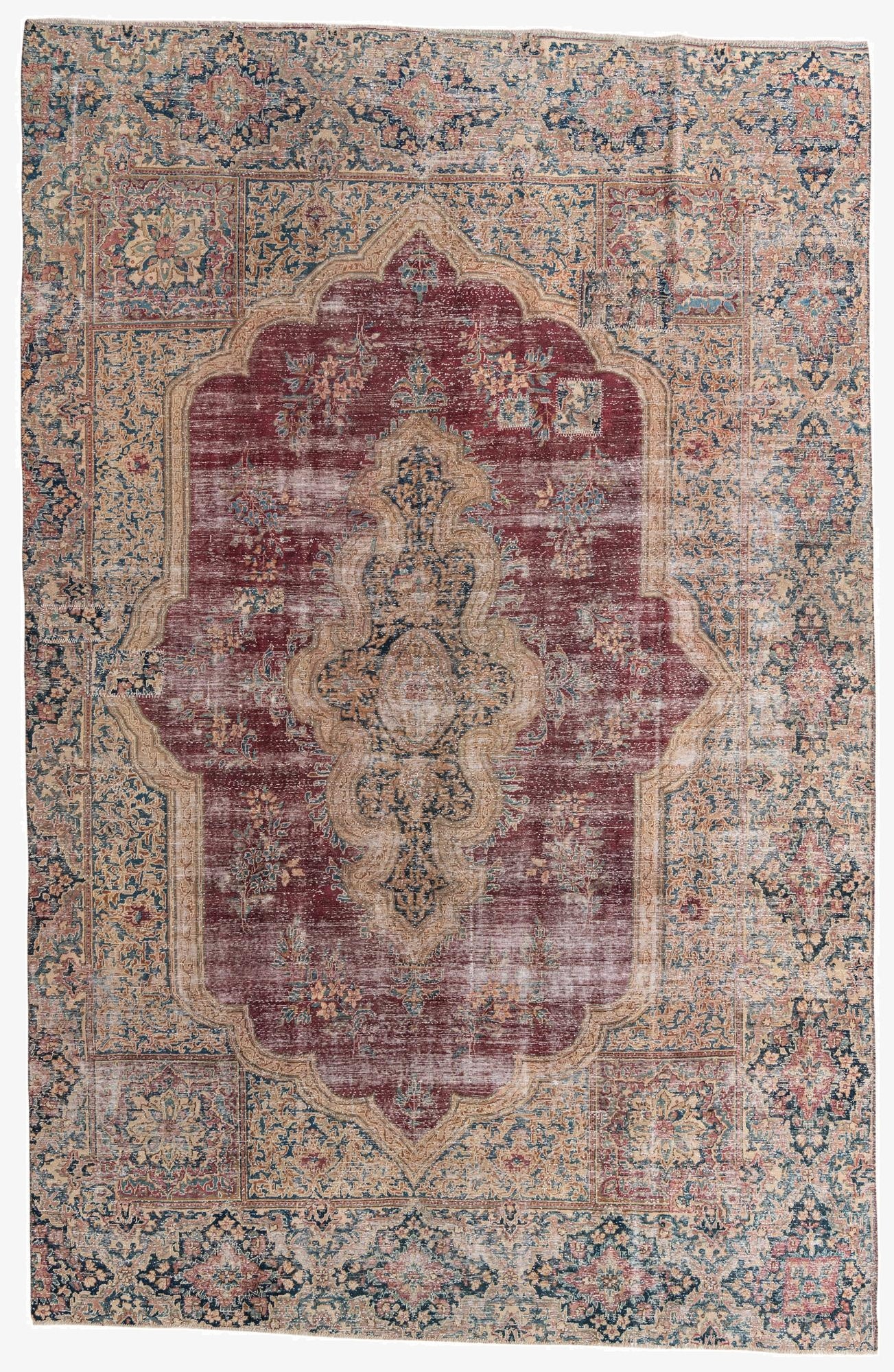  8' 10 x 13' 6  Hand Knotted Ultra Vintage Persian Wool Rug