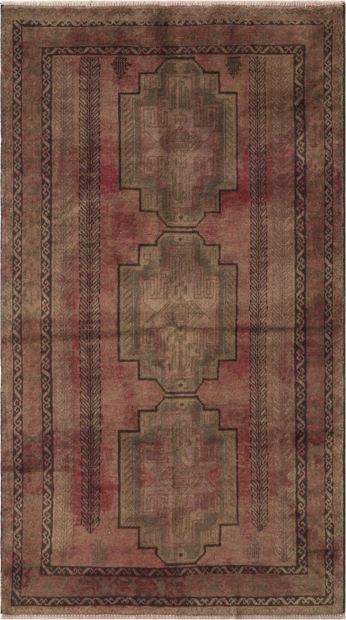  3' 6 x 6' 1  Hand Knotted Ultra Vintage Persian Wool Rug