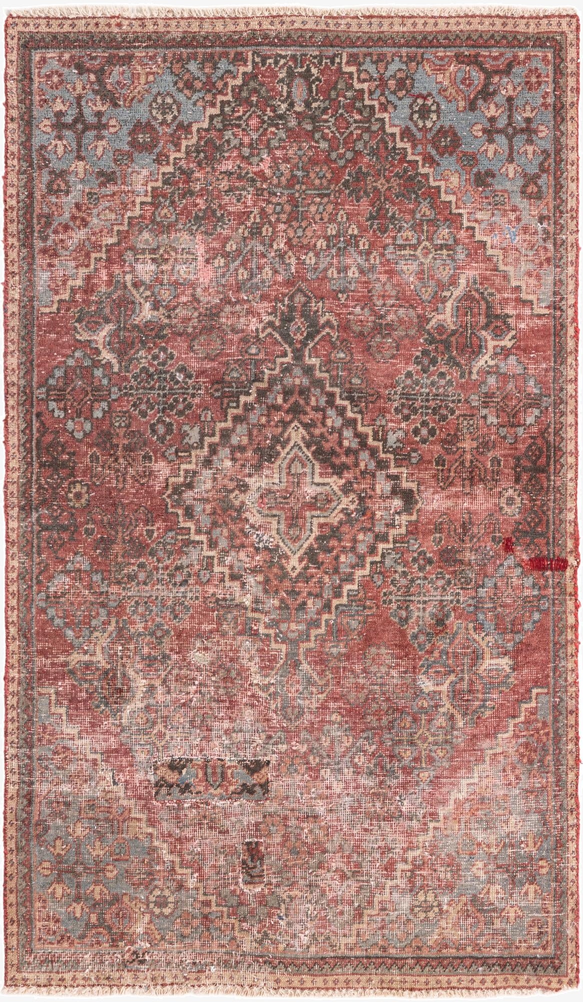  3' 2 x 5' 6  Hand Knotted Ultra Vintage Persian Wool Rug