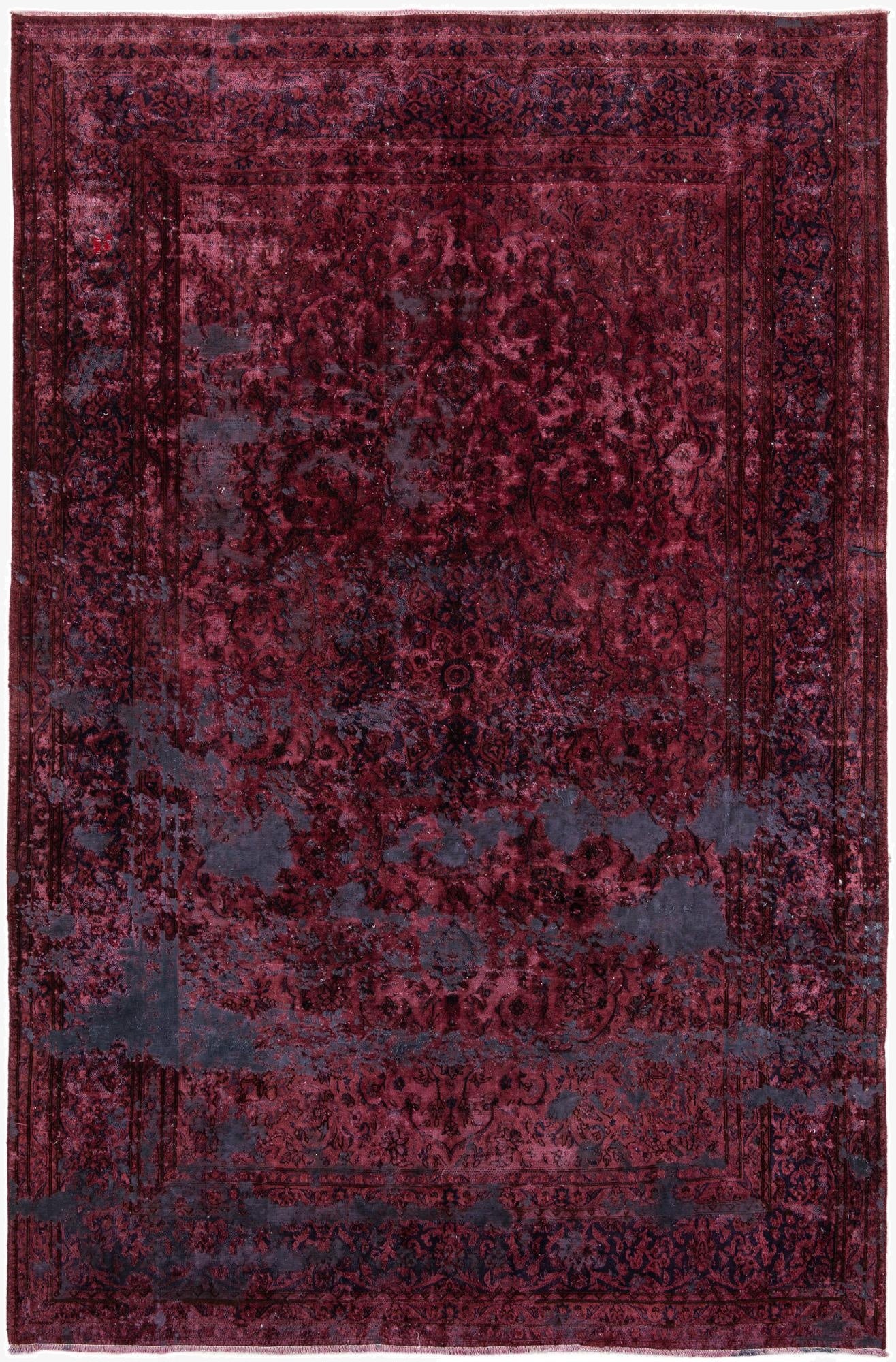  6' 9 x 10' 3  Hand Knotted Ultra Vintage Persian Wool Rug