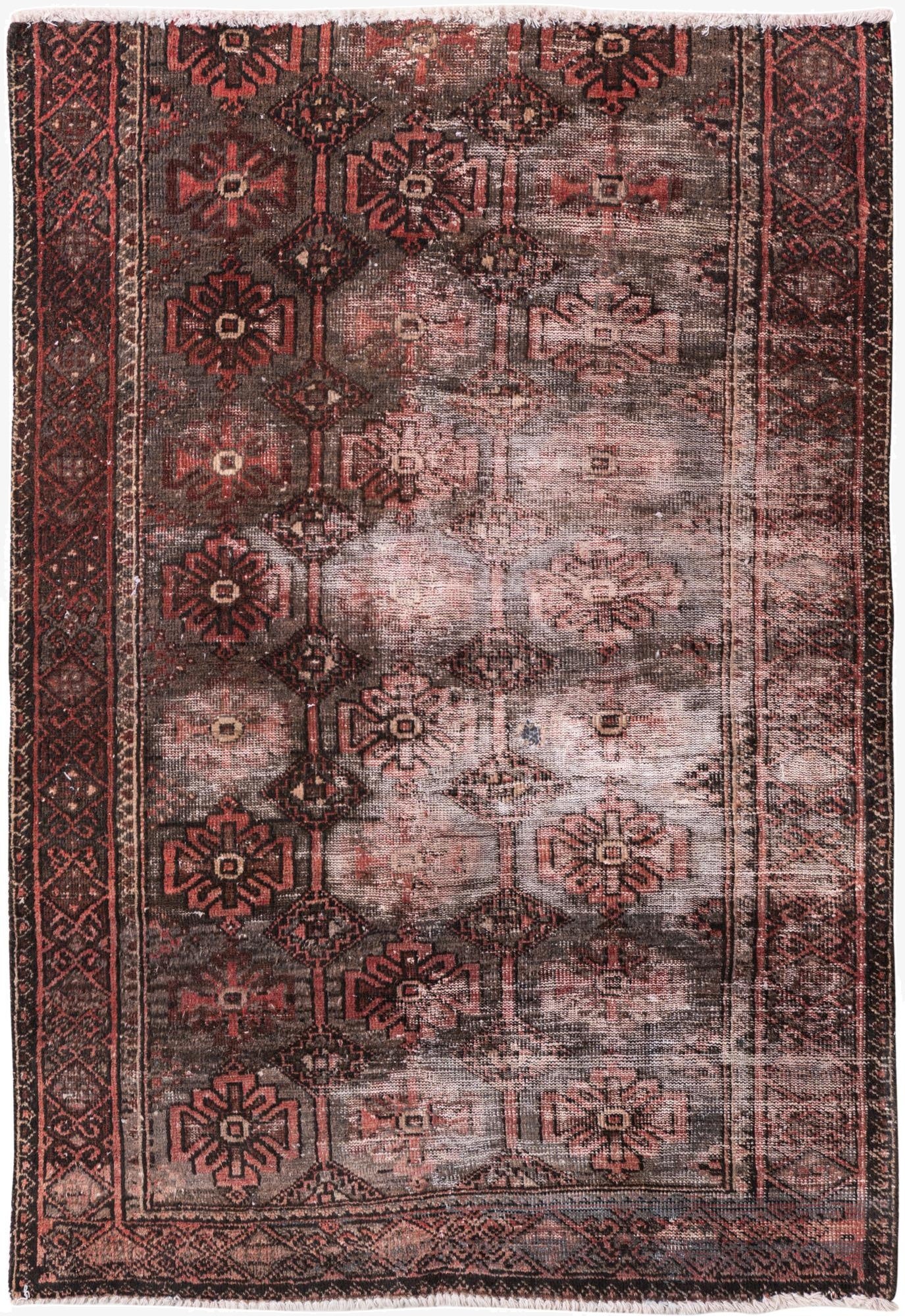  3' 5 x 4' 10  Hand Knotted Ultra Vintage Persian Wool Rug