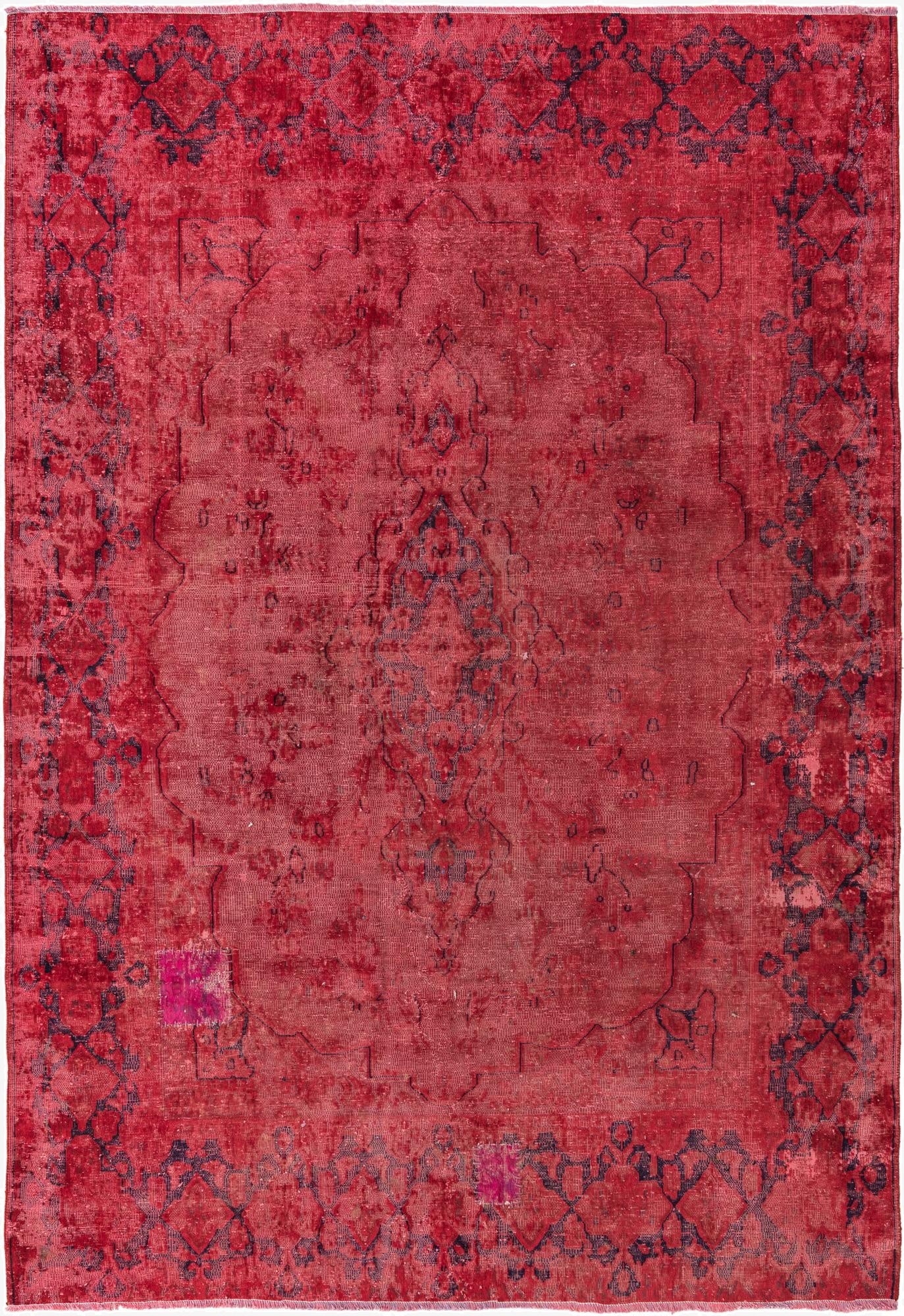  6' 6 x 9' 4  Hand Knotted Ultra Vintage Persian Wool Rug