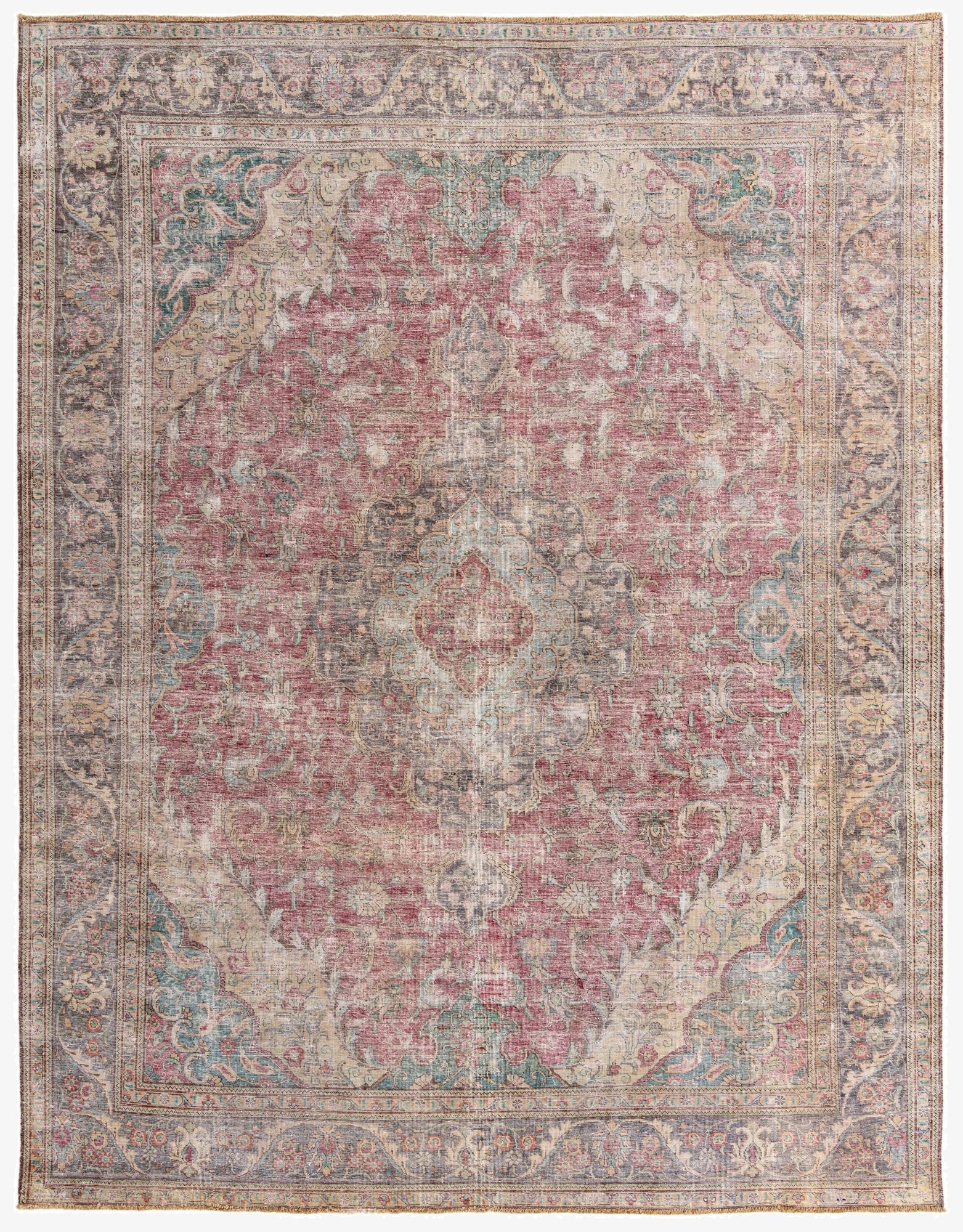  9' 10 x 12' 7  Hand Knotted Ultra Vintage Persian Wool Rug