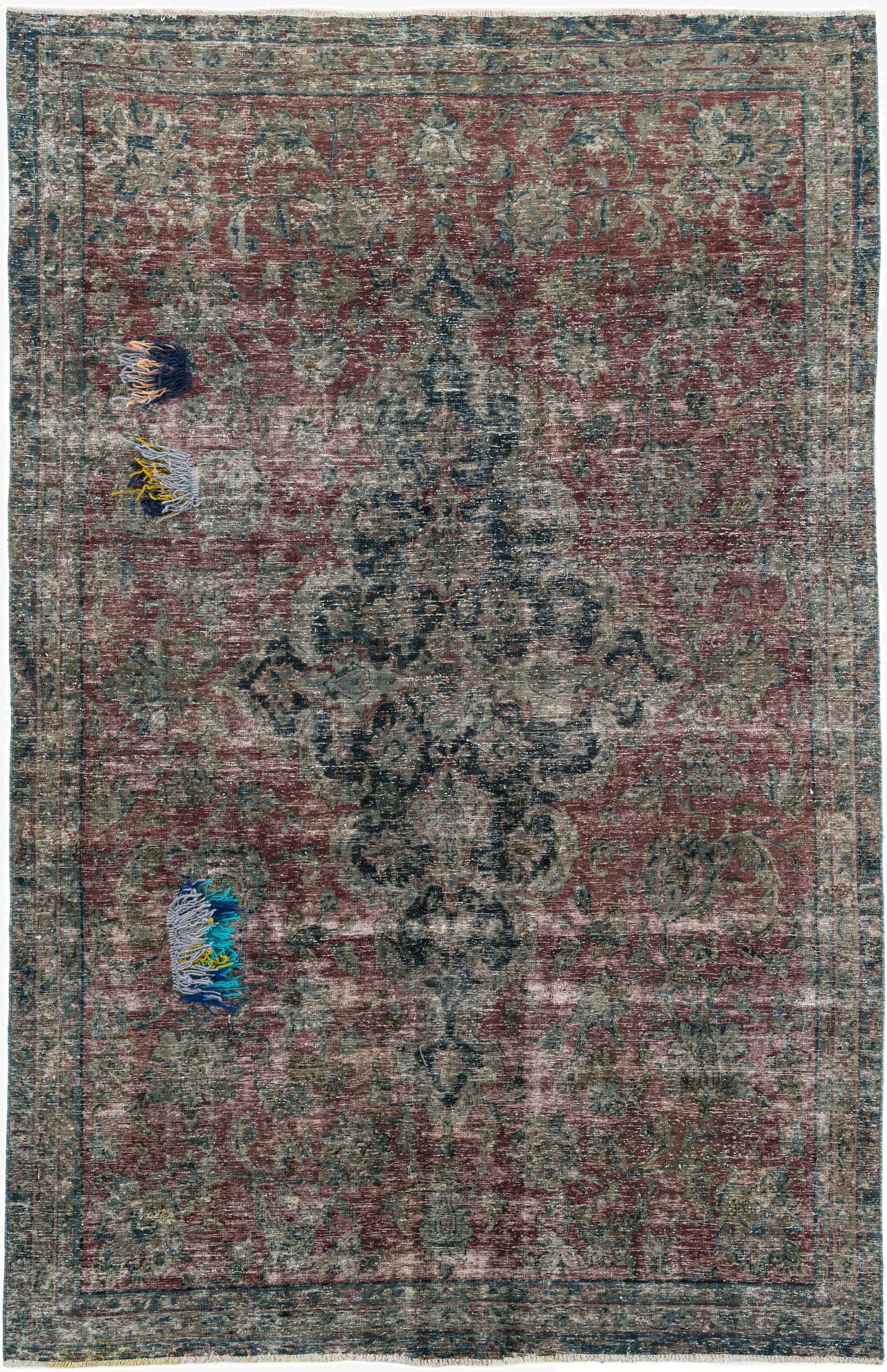  6' 4 x 9' 10  Hand Knotted Ultra Vintage Persian Wool Rug