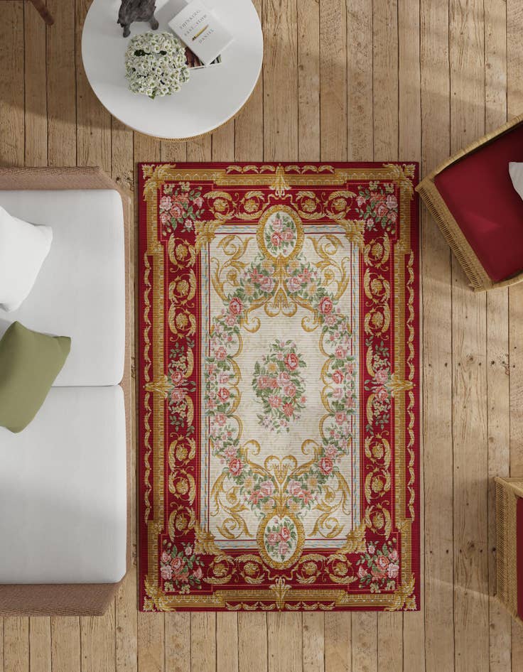 Detail image of  7' 10 x 10'  Washable Traditional Indoor / Outdoor Rug