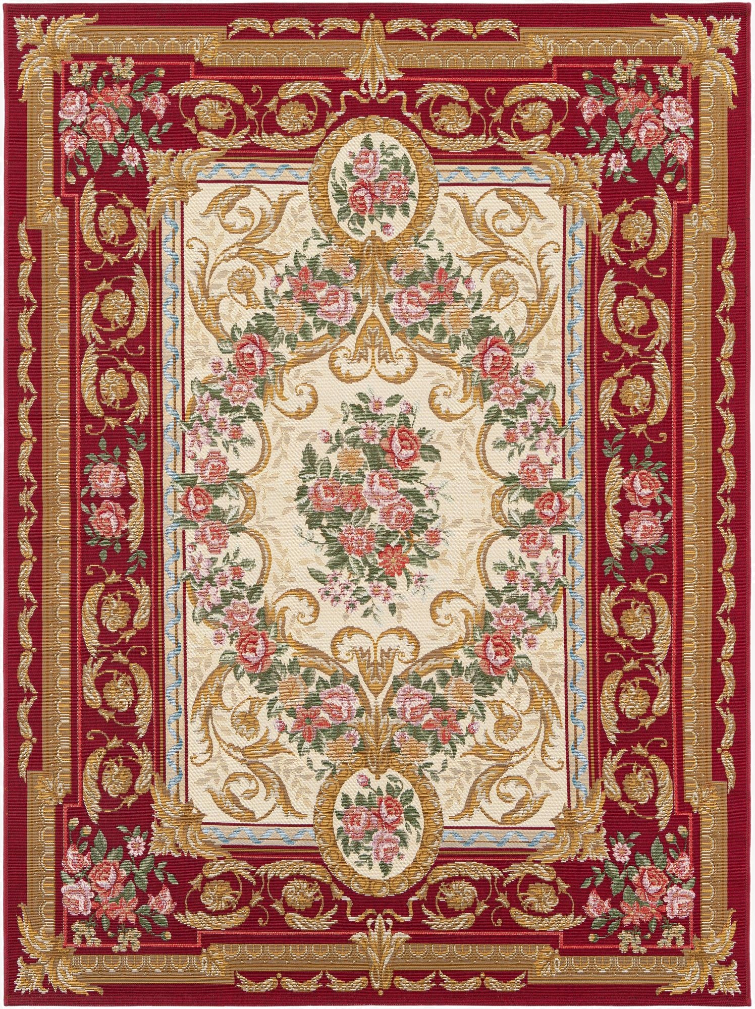  5' x 7'  Washable Traditional Indoor / Outdoor Rug
