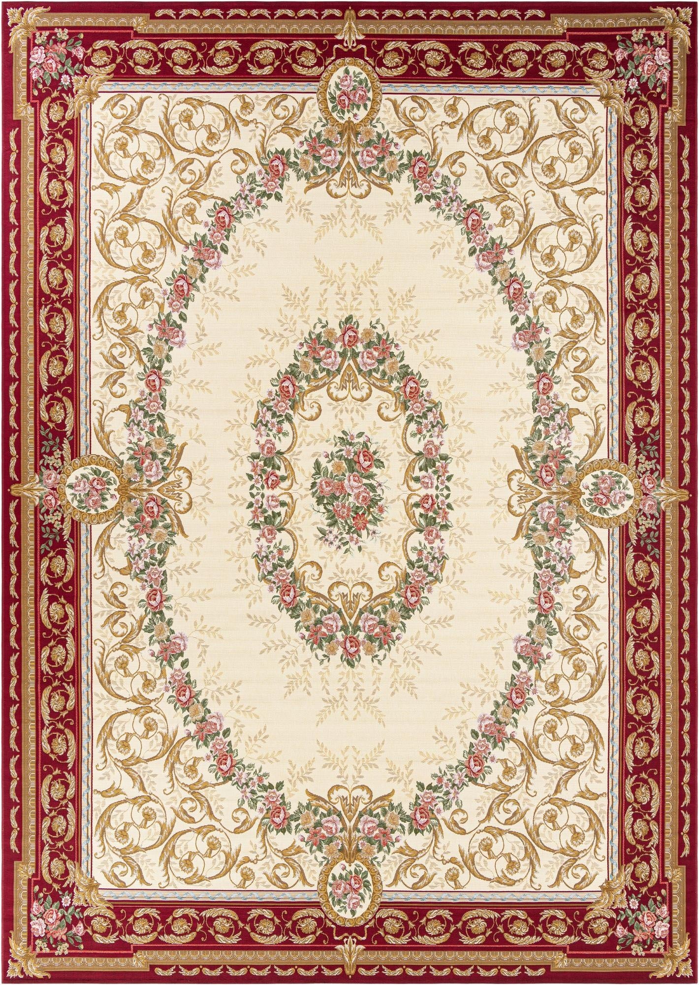  10' x 14'  Washable Traditional Indoor / Outdoor Rug