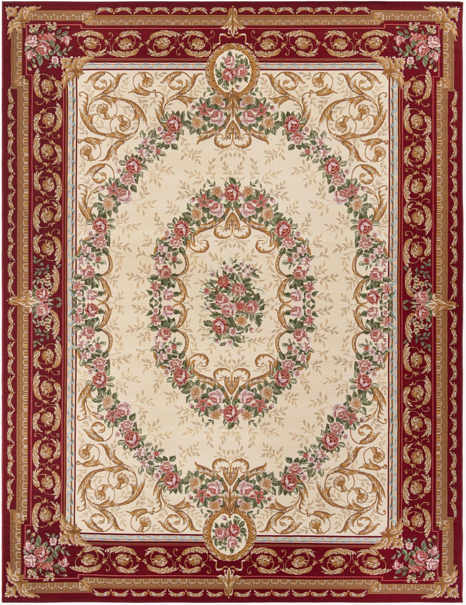  9' x 12'  Washable Traditional Indoor / Outdoor Rug
