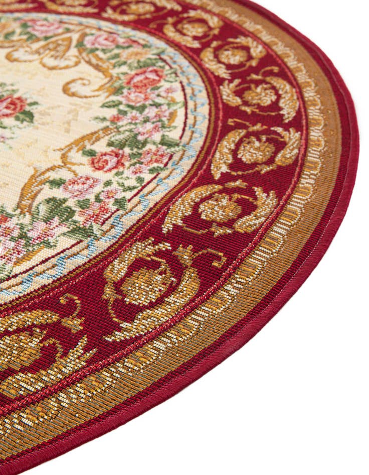 Detail image of  4' x 4'  Washable Traditional Indoor / Outdoor Round Rug