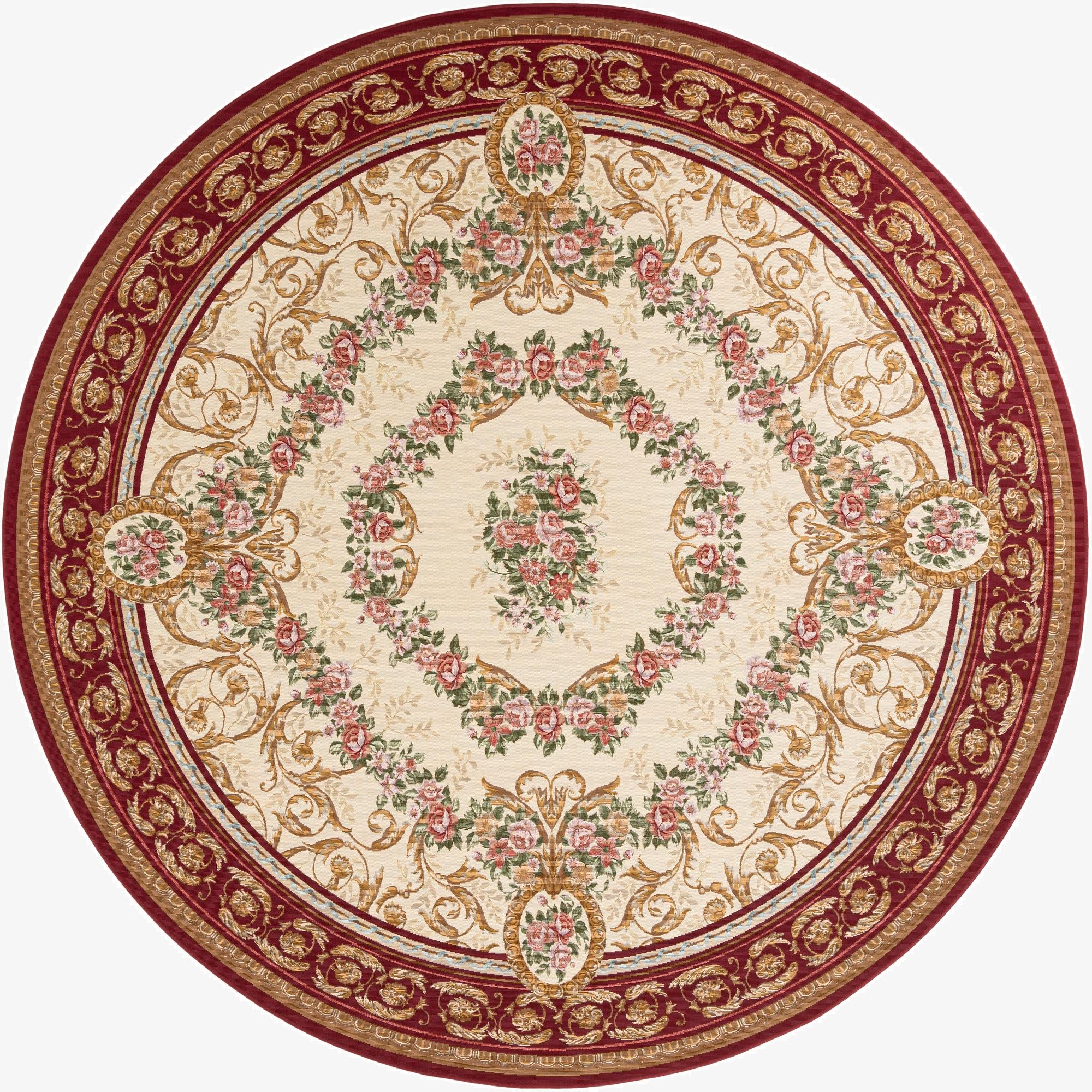  10' x 10'  Washable Traditional Indoor / Outdoor Round Rug