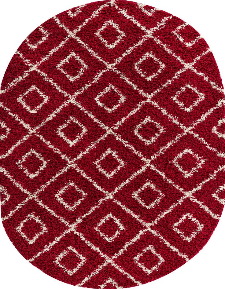 Detail image of  5' 3 x 8' Lattice Shag Oval Rug