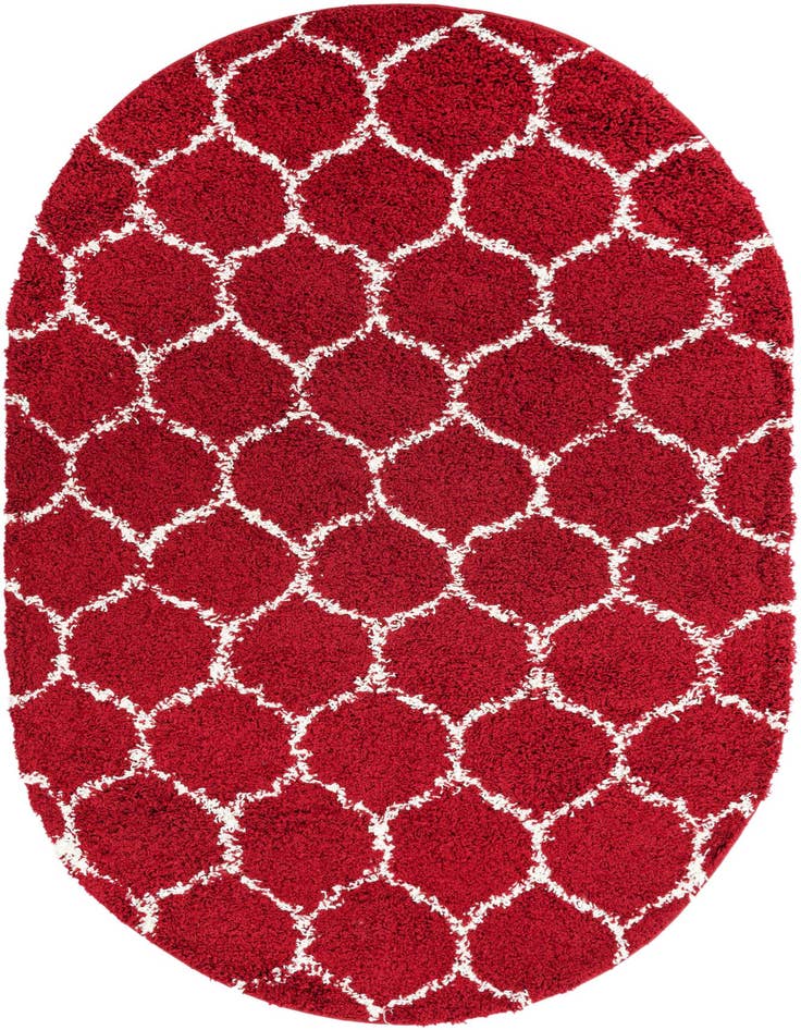 Detail image of  5' 3 x 8' Lattice Shag Oval Rug