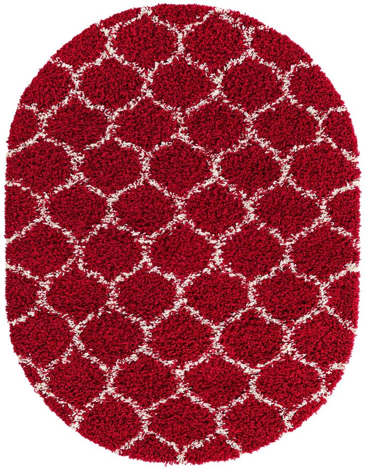 Detail image of  4' x 6' Lattice Shag Oval Rug