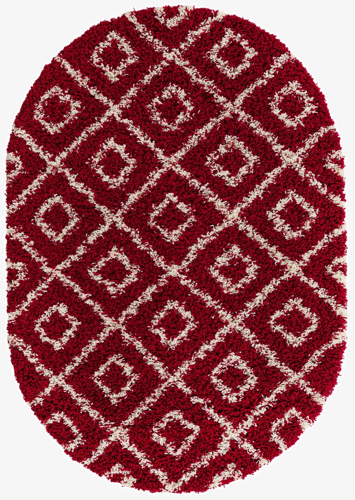  4' x 6' Lattice Shag Oval Rug