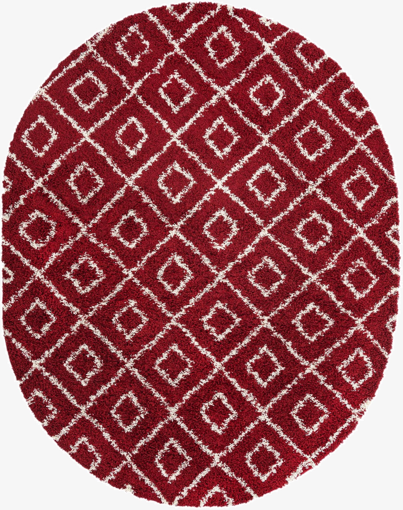  7' 10 x 10' Lattice Shag Oval Rug