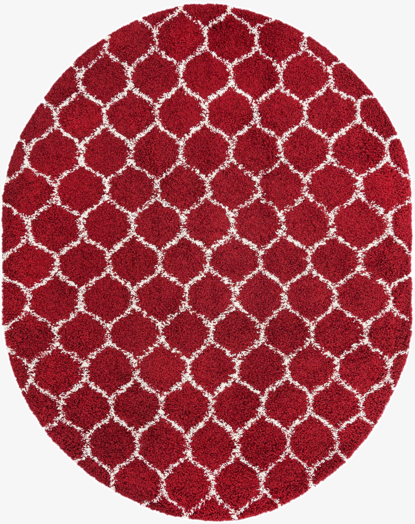  7' 10 x 10' Lattice Shag Oval Rug