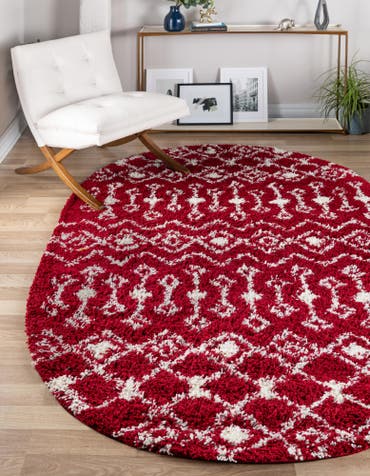  5' 3 x 8' Moroccan Trellis Shag Oval Rug