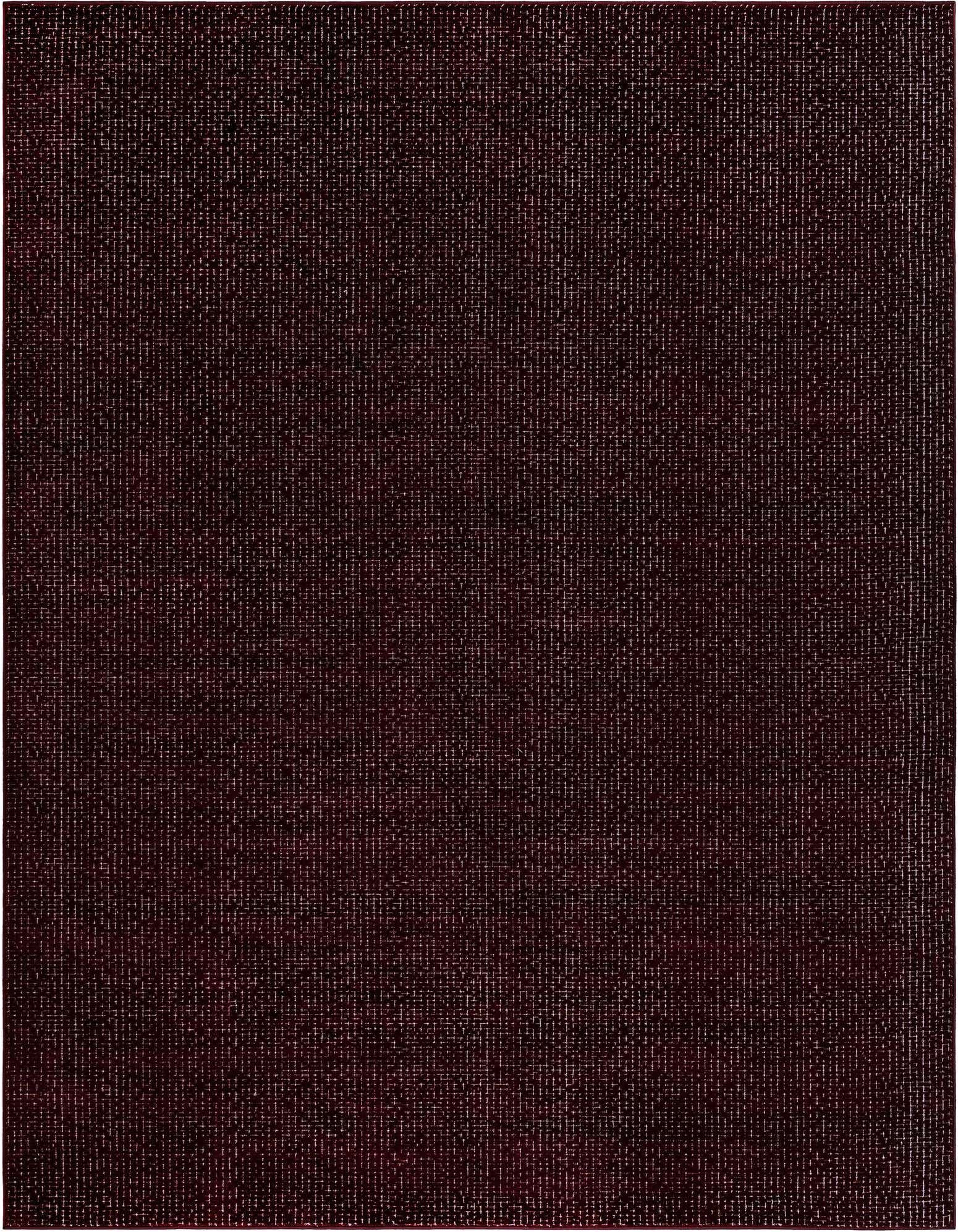 A close-up view of an 8x10 rectangular Aakaar rug from Rugs.com, showcasing its deep red textured pile.