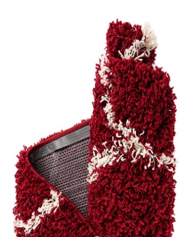  Custom Burgundy Red Lattice Shag Rug