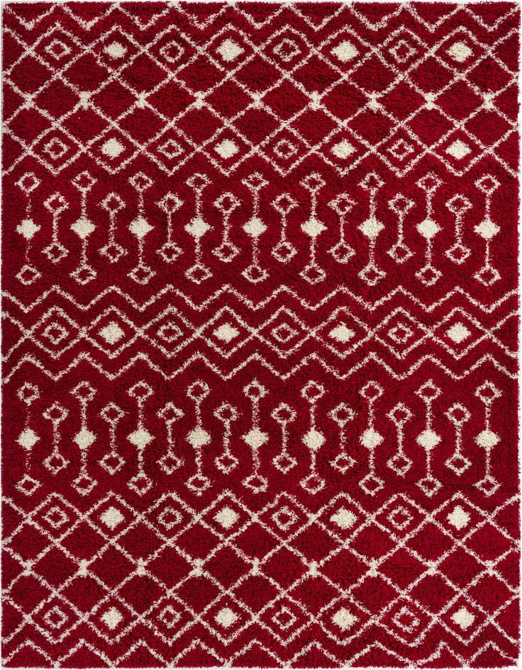 Detail image of 10' x 14' Moroccan Trellis Shag Rug