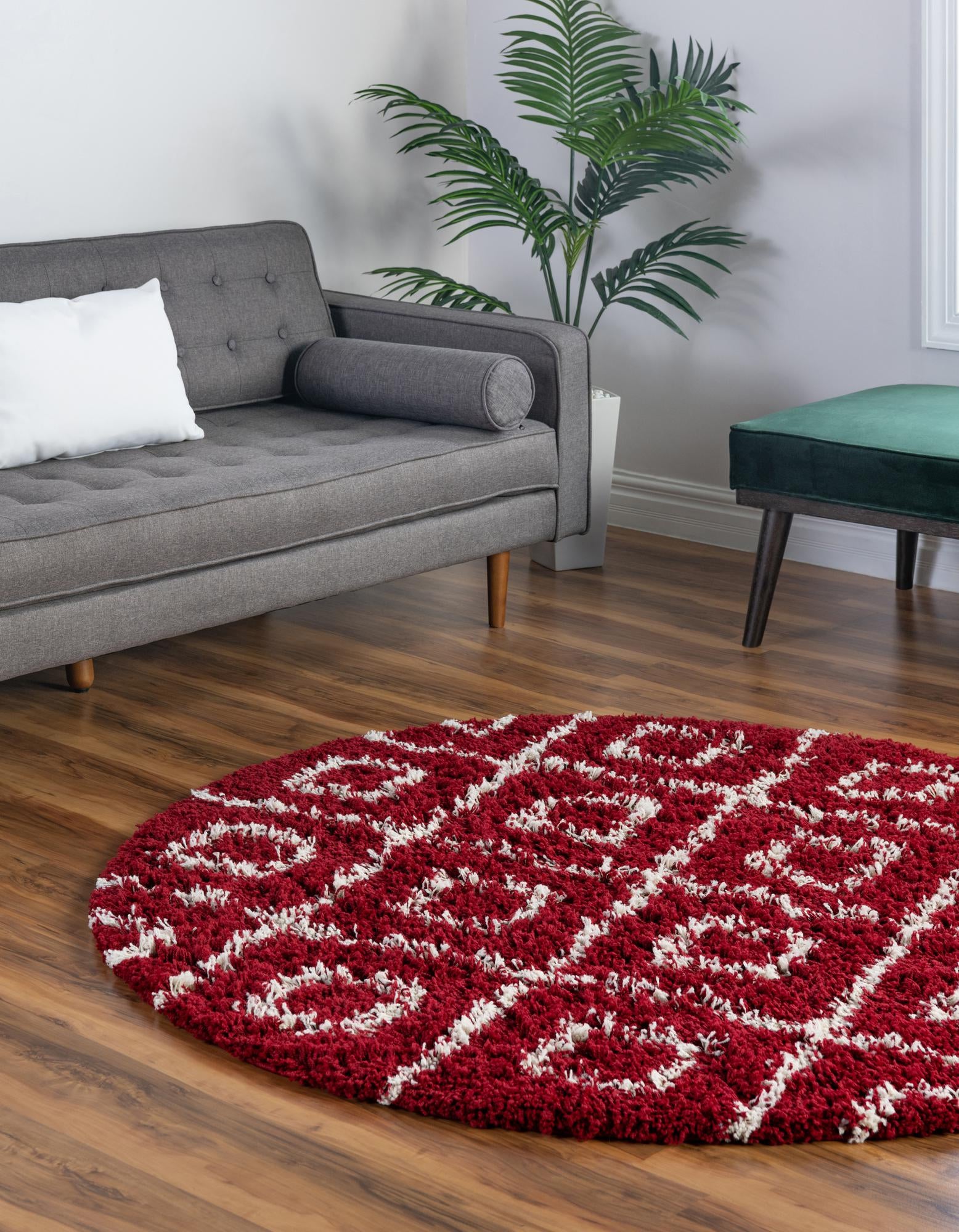  10' x 10' Lattice Shag Round Rug