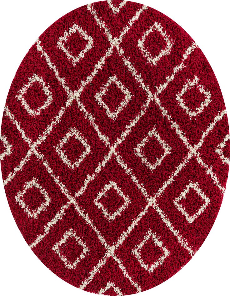 Detail image of  5' 3 x 5' 3 Lattice Shag Round Rug