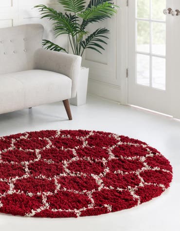  10' x 10' Lattice Shag Round Rug
