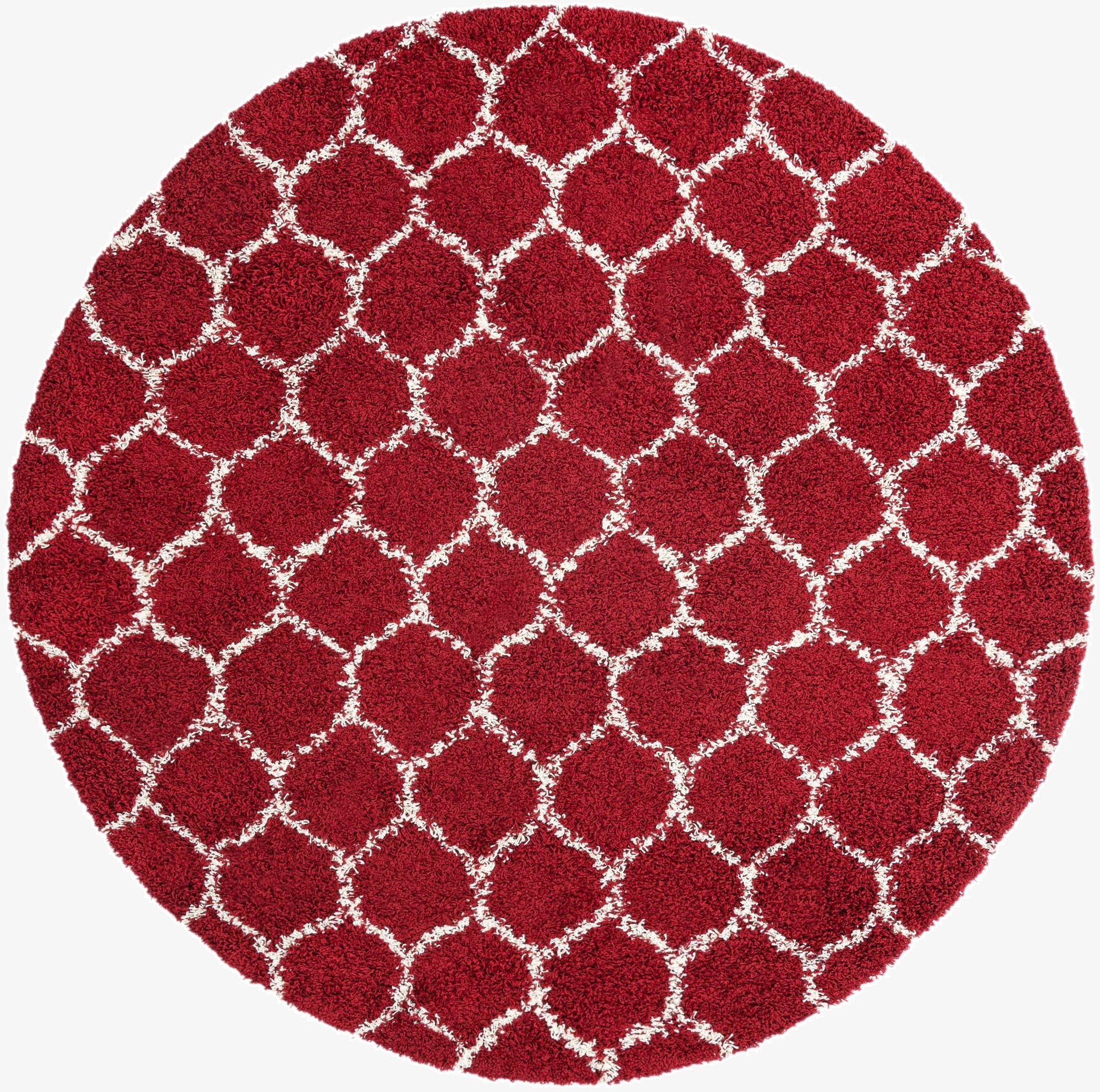  7' 10 x 7' 10 Lattice Shag Round Rug