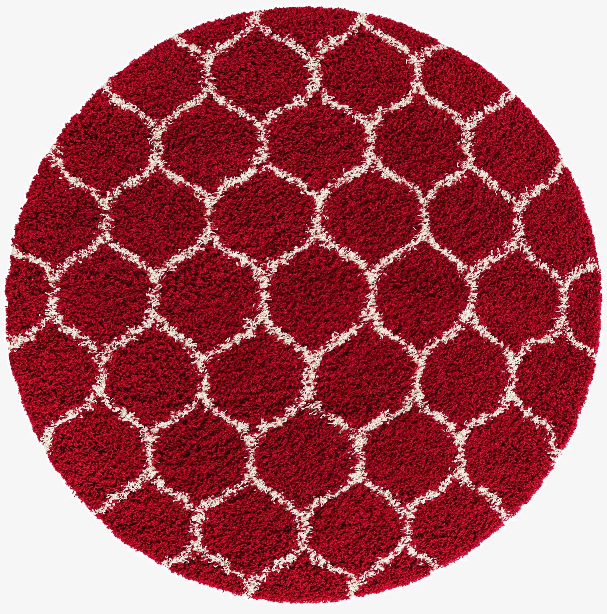  6' x 6' Lattice Shag Round Rug