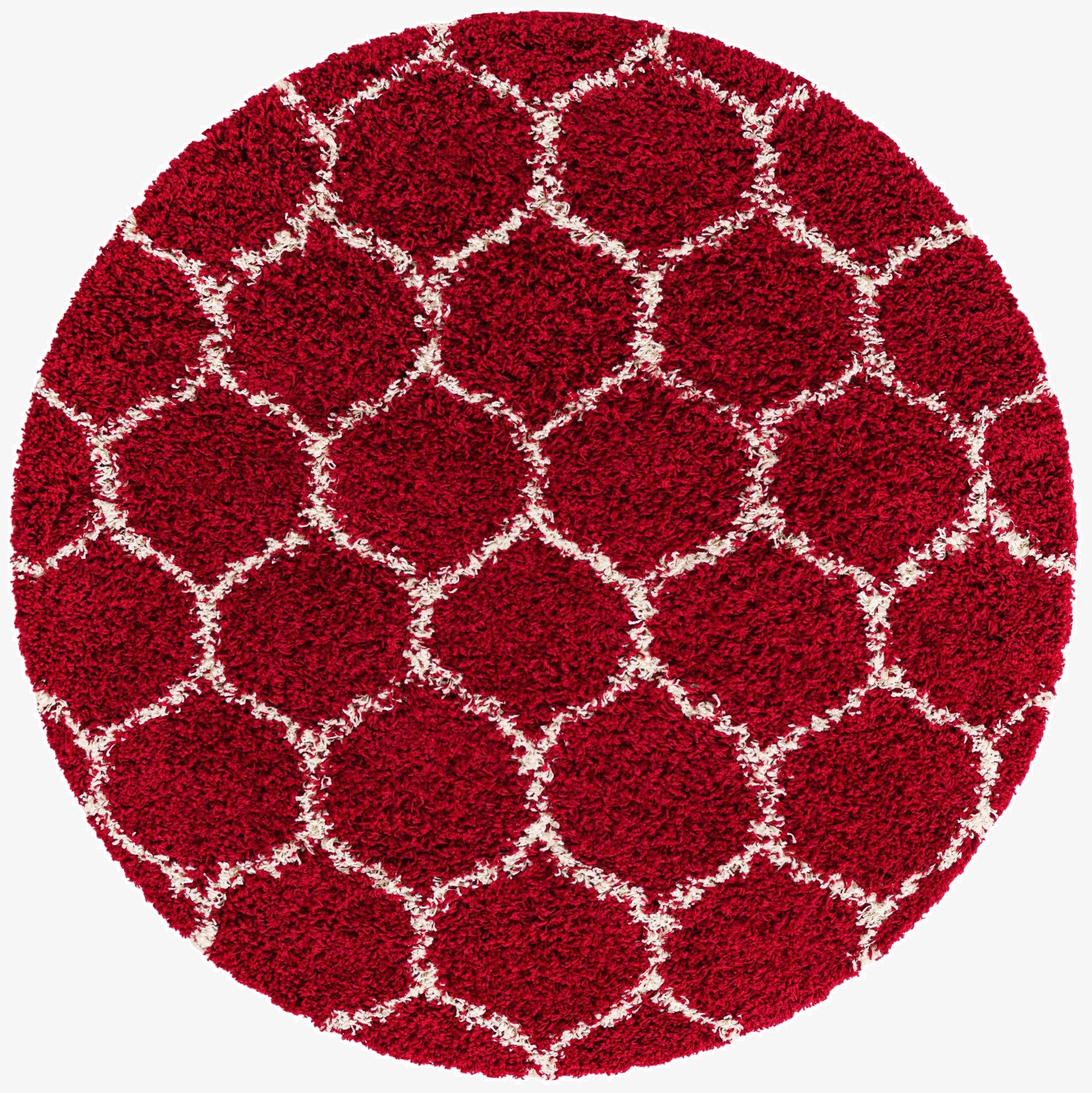  5' 3 x 5' 3 Lattice Shag Round Rug