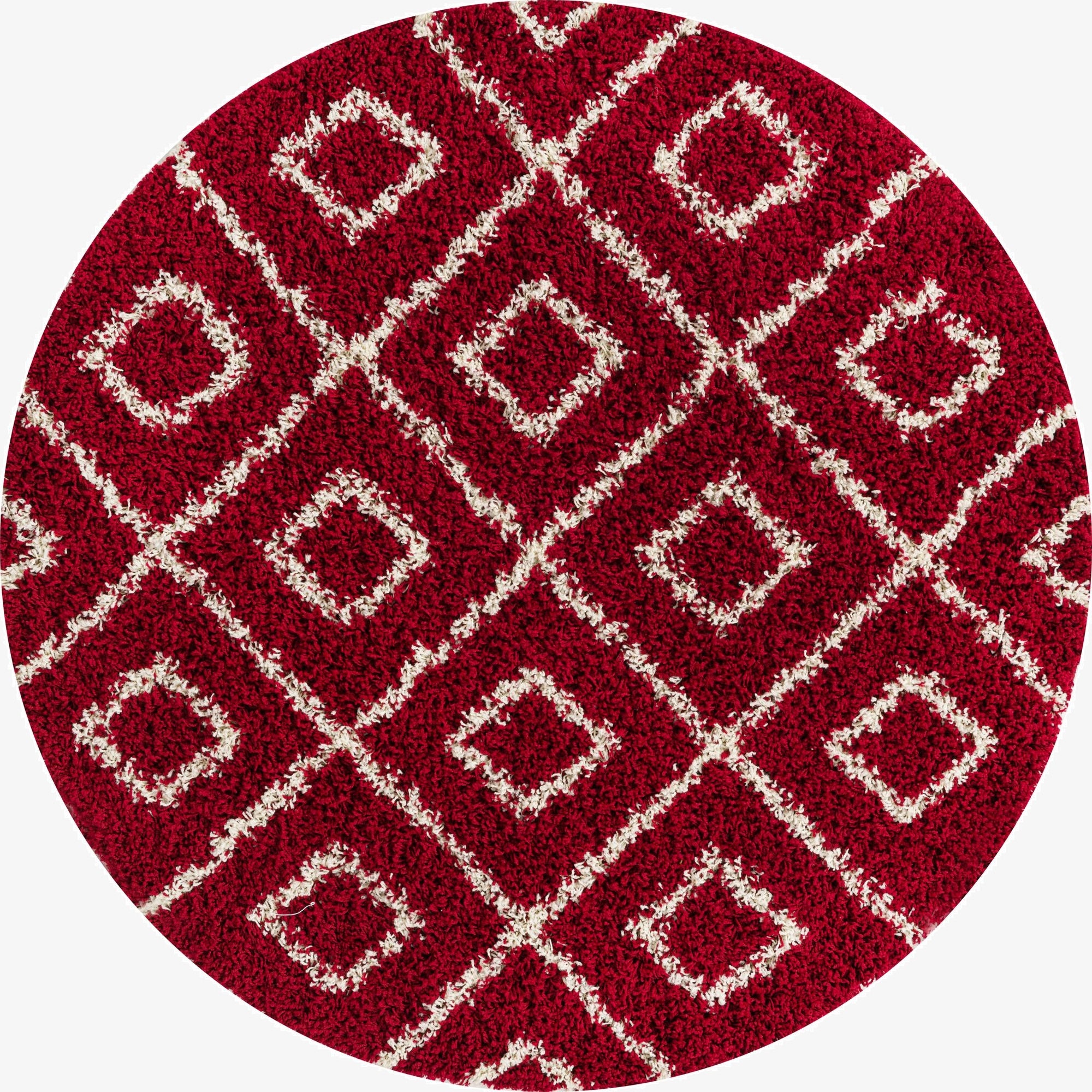  5' 3 x 5' 3 Lattice Shag Round Rug