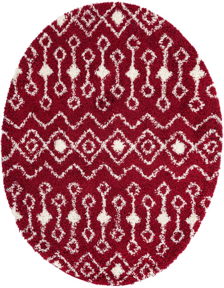 Detail image of 6' x 6' Moroccan Trellis Shag Round Rug