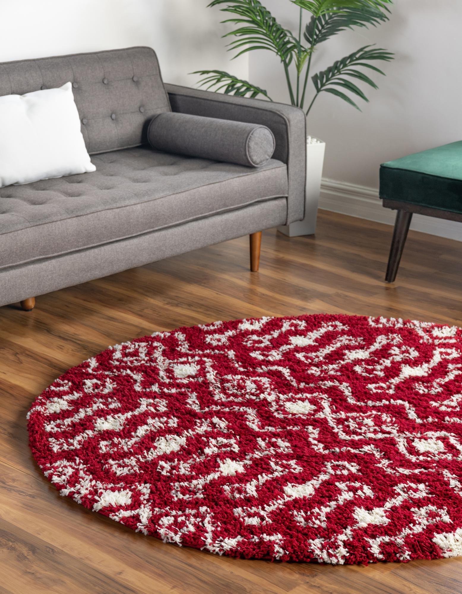  6' x 6' Moroccan Trellis Shag Round Rug