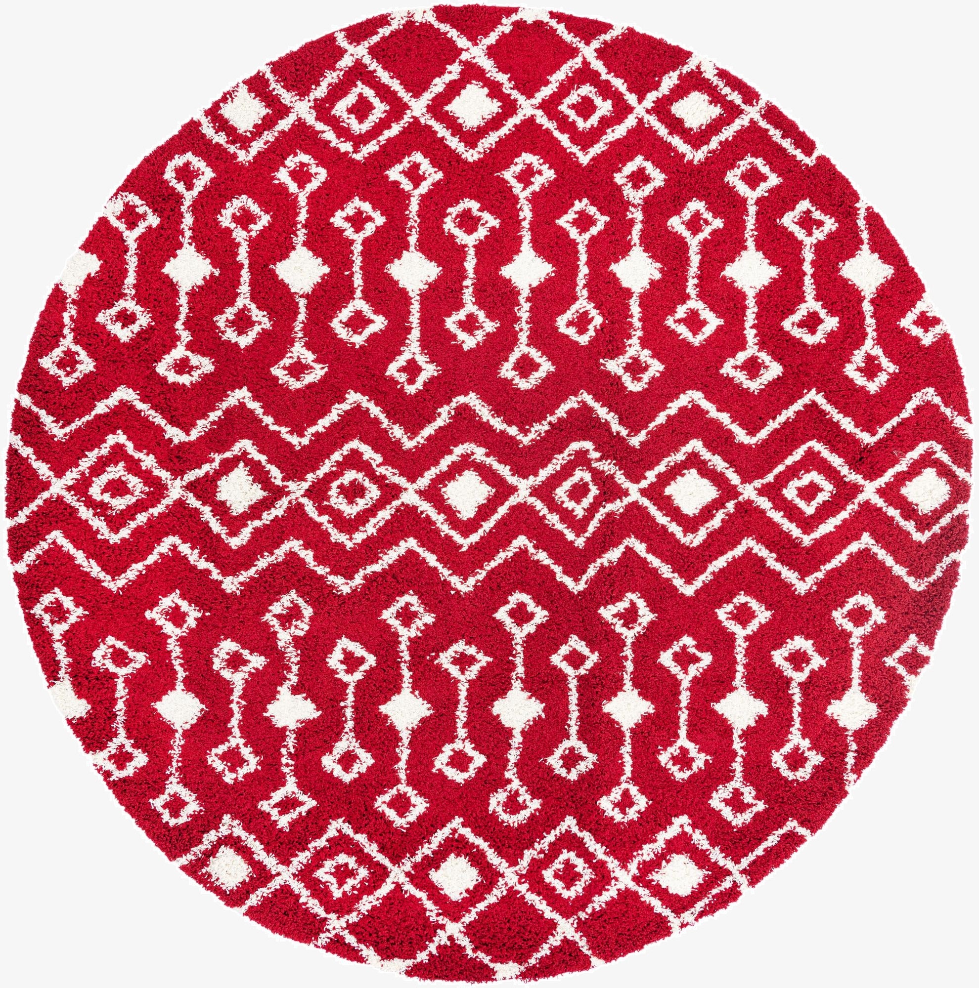  10' x 10' Moroccan Trellis Shag Round Rug