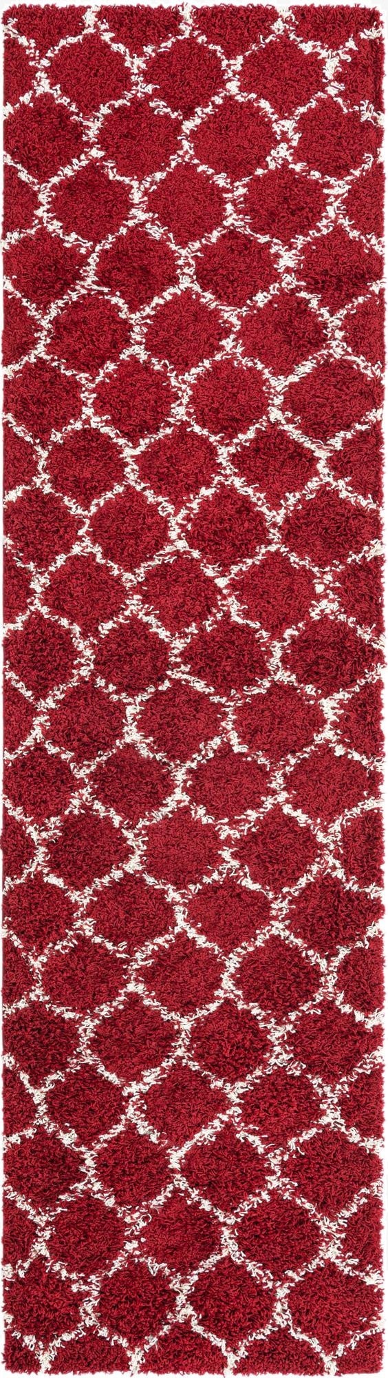  2' 7 x 10' Lattice Shag Runner Rug