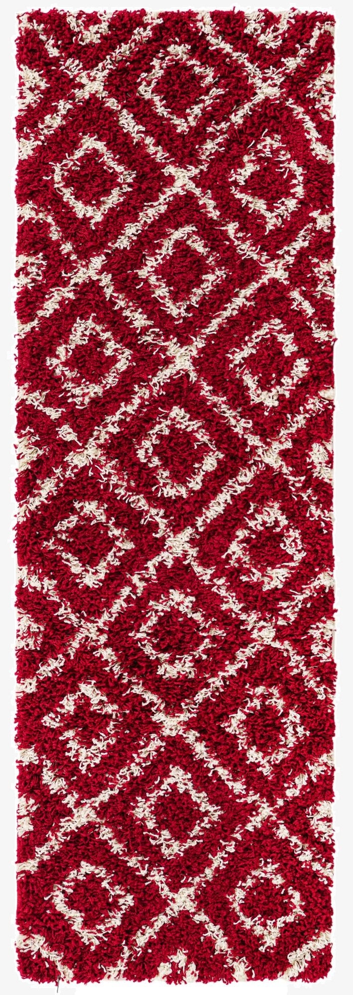  2' x 6' Lattice Shag Runner Rug
