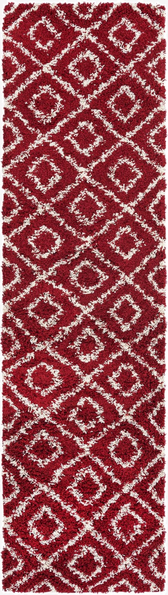  2' 7 x 10' Lattice Shag Runner Rug