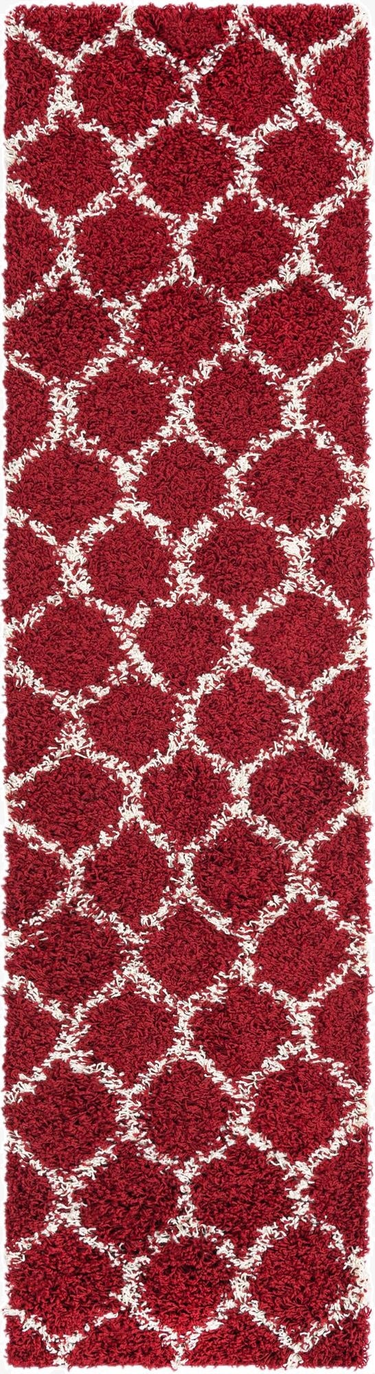 2' x 8' Lattice Shag Runner Rug