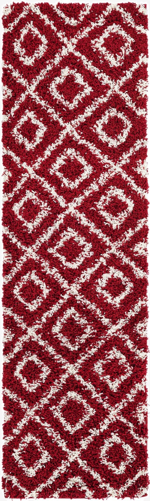  2' x 7' Lattice Shag Runner Rug