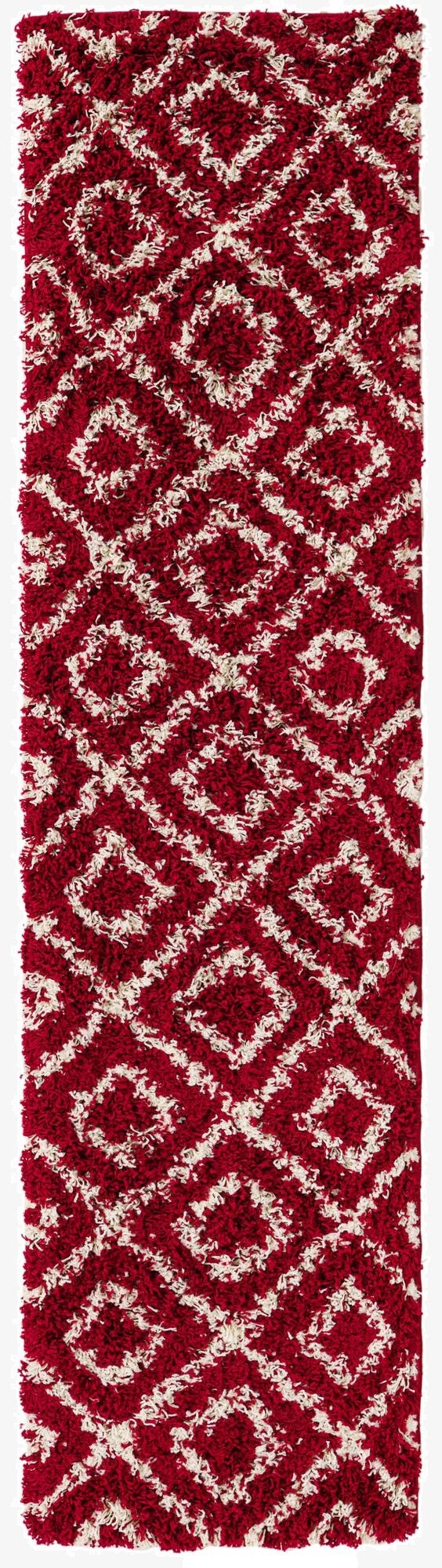  2' x 8' Lattice Shag Runner Rug
