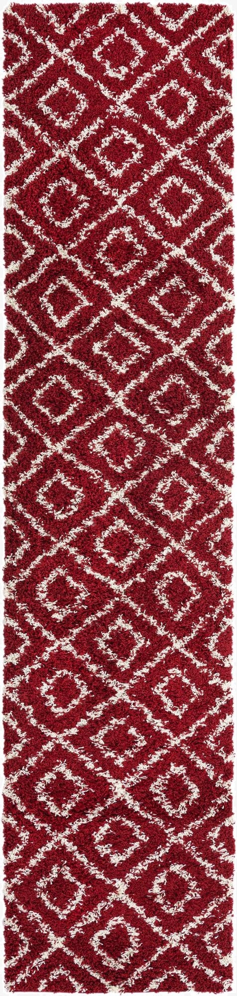  2' 7 x 12' Lattice Shag Runner Rug