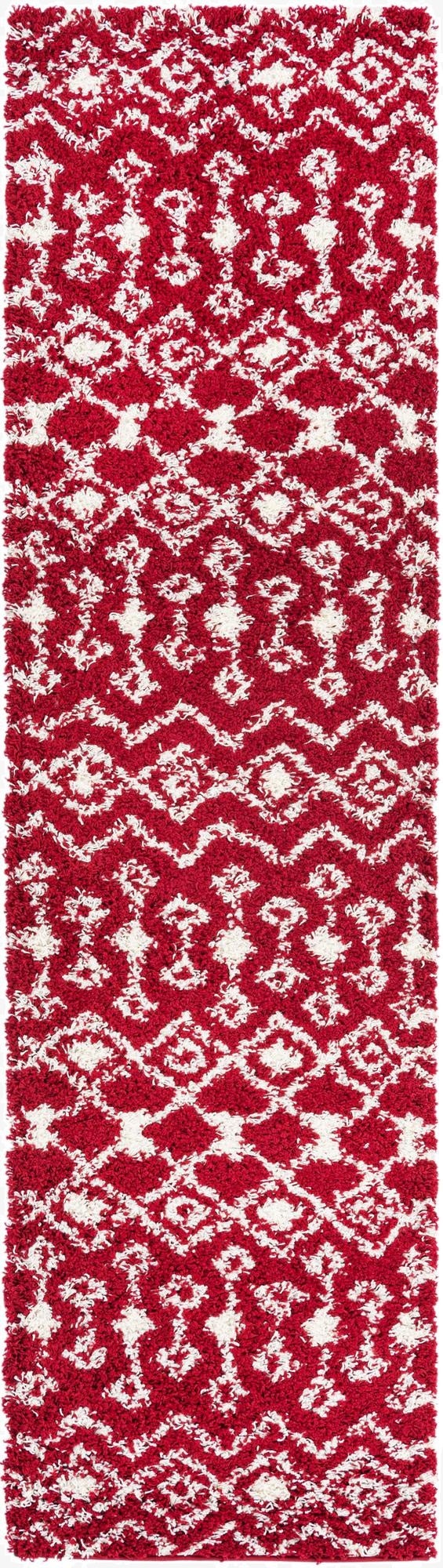  2' 7 x 10' Moroccan Trellis Shag Runner Rug