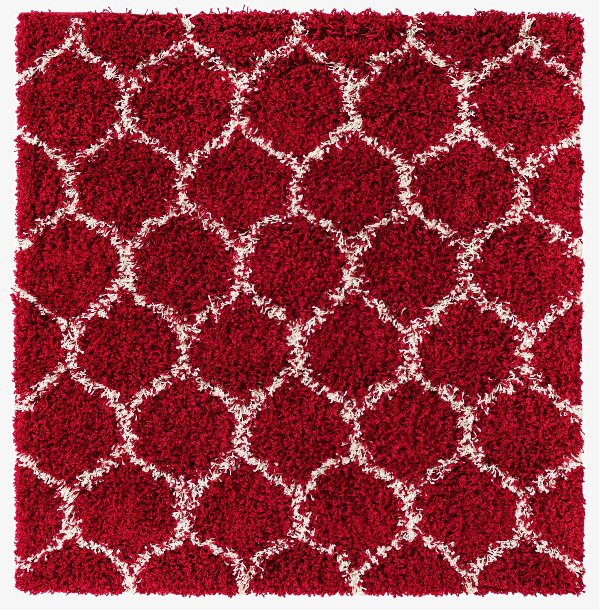  4' x 4' Lattice Shag Square Rug