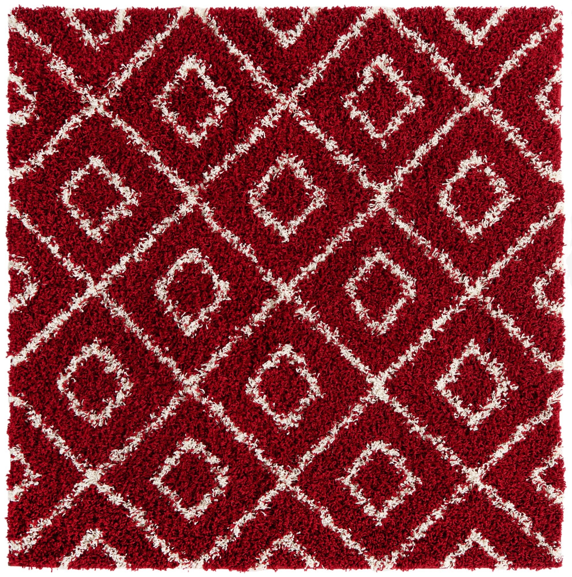  4' x 4' Lattice Shag Square Rug