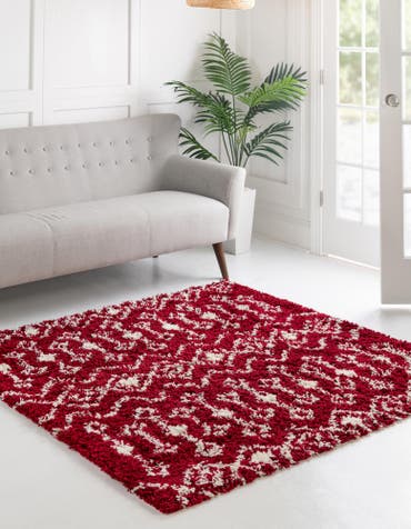  10' x 10' Moroccan Trellis Shag Square Rug