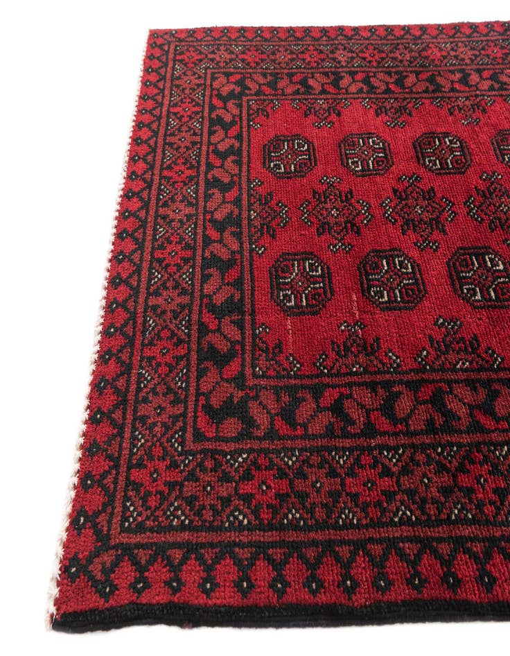 Detail image of  2' 8 x 19' 1  Hand Knotted Afghan Akhche Wool Runner Rug
