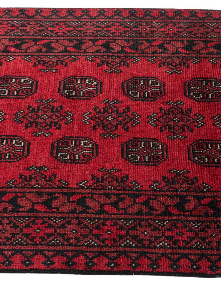 Detail image of  2' 8 x 19' 1  Hand Knotted Afghan Akhche Wool Runner Rug