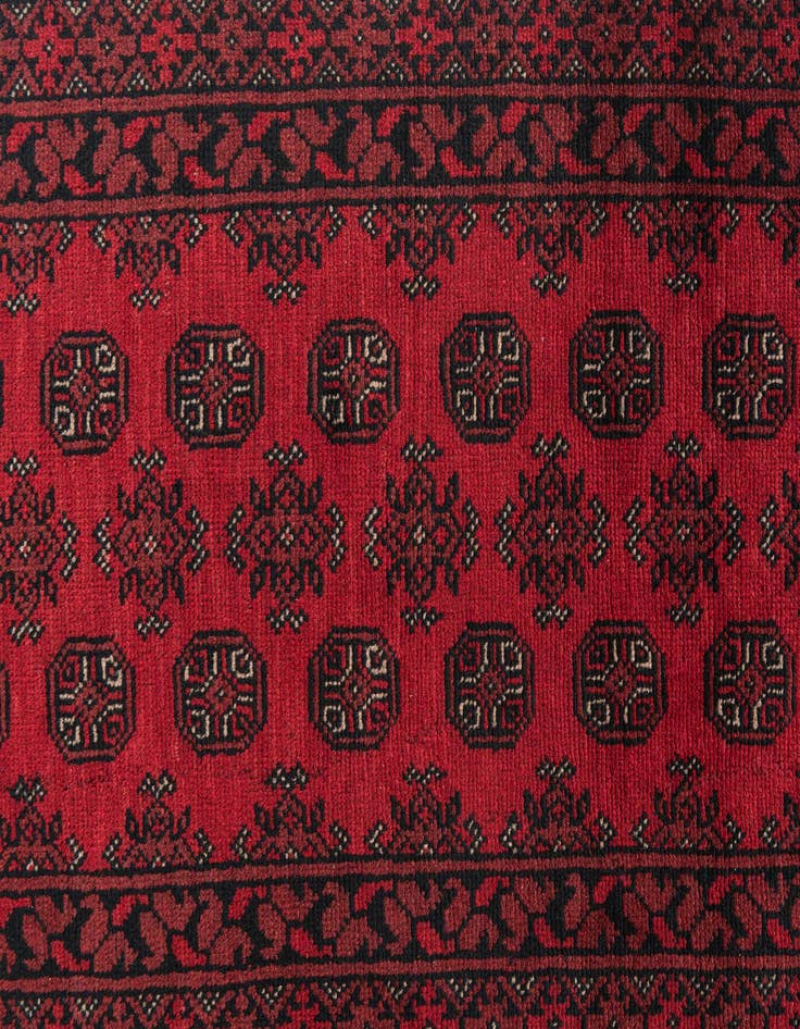 Detail image of  2' 8 x 19' 1  Hand Knotted Afghan Akhche Wool Runner Rug